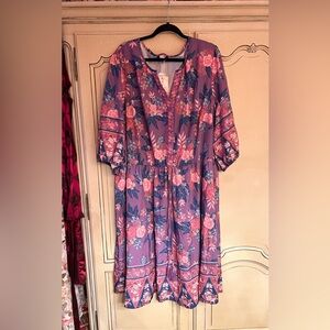 NWT bloomchic 28 purple floral dress